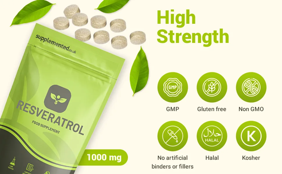 Resveratrol 1000mg 180 Vegan Tablets - Resveratrol