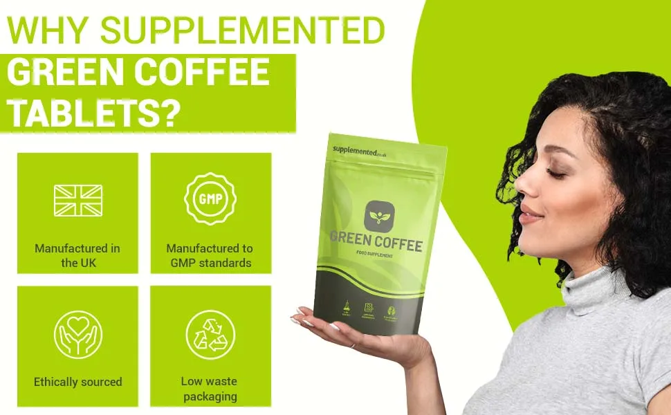 Green Coffee Extract 13 500mg 180 Vegan Tablets - Green Coffee