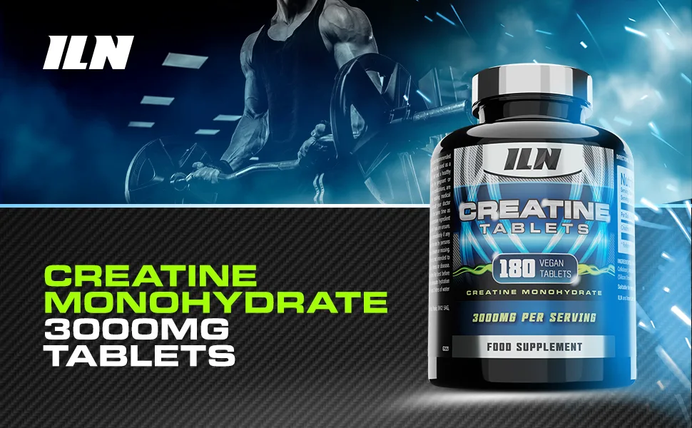 Iron Labs Nutrition Creatine Tablets 3000mg - 180 Vegan Tablets - Creatine Monohydrate - 1 Month Supply - 180 Creatine Monohydrate Tablets (Creatine Capsules) - creatine tablets