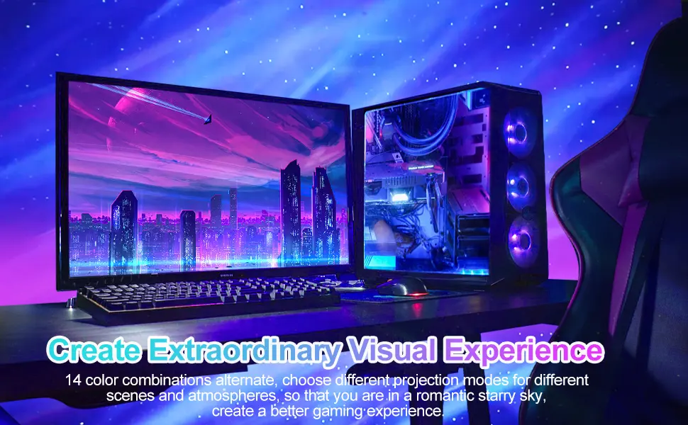 FLITI The Largest Coverage Area Galaxy Lights Projector 2.0 Star Projector with Changing Nebula and Galaxy Shapes Space Night Light Black - night light projector