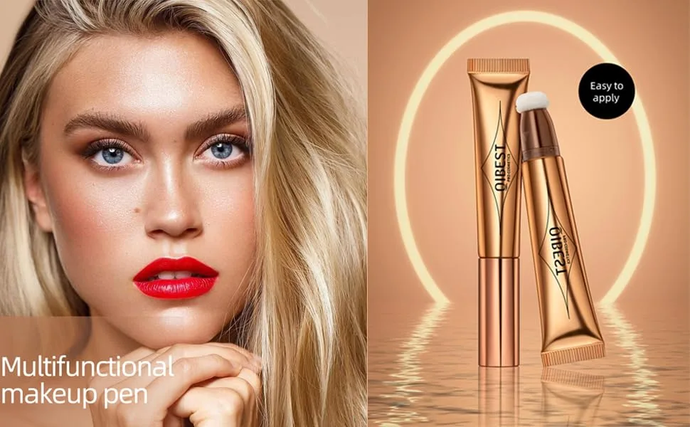 Go Ho Liquid Highlighter Wand Cream Highlighter Makeup Stick with Cushion Applicator Smooth Natural Finish Blendable Glowing Face Illuminator Makeup #05 Highlighter - Bronzer Rose #05 Bronzer Rose Highlighter Wand - Liquid Face Concealer Contouring