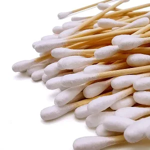 Cotton Wool Buds Bamboo (100 Pcs) Eco-Friendly and Biodegradable Plastic Free Compostable Natural Cotton Buds for Ears Ideal for Makeup Application Ear Cleaning Crafts & Baby Hygiene - Cotton