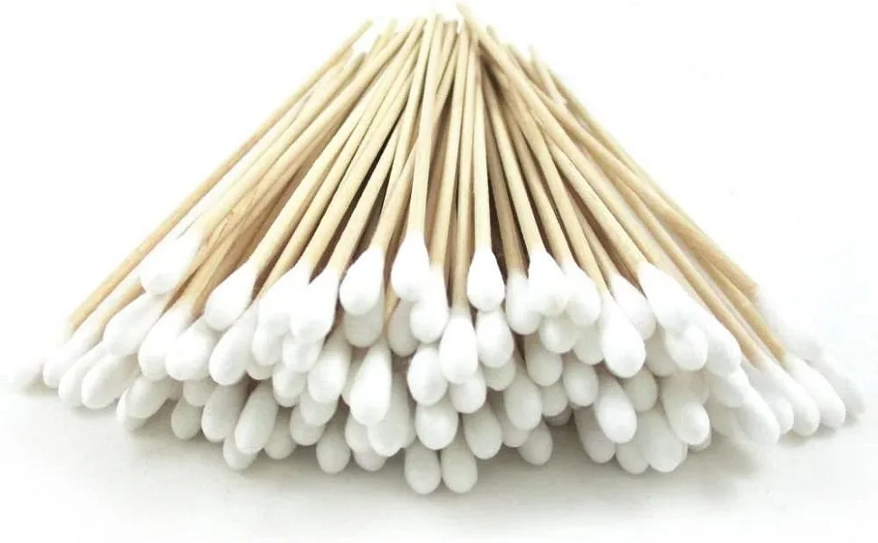 Cotton Wool Buds Bamboo (100 Pcs) Eco-Friendly and Biodegradable Plastic Free Compostable Natural Cotton Buds for Ears Ideal for Makeup Application Ear Cleaning Crafts & Baby Hygiene - High Quality Cotton Wool Buds