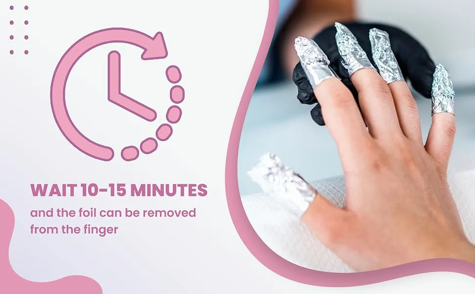 100 Pcs Nail Foil Wrap with Pre Attached Lint Free Cotton Pad to Remove the Gel Nail Polish Easily and Effectively at Home - gel remover wraps