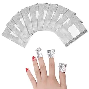 100 Pcs Nail Foil Wrap with Pre Attached Lint Free Cotton Pad to Remove the Gel Nail Polish Easily and Effectively at Home - nail wraps remover