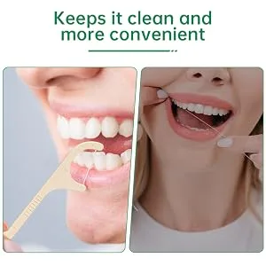 Dental Floss Sticks Floss Picks Dental Floss Toothpick Mint Natural Eco-Friendly Vegan Sustainable Dental Floss Teeth Stick(100 Picks) - product information 3