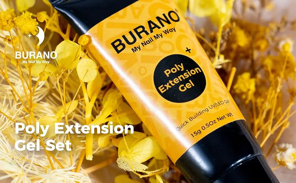 BURANO Poly Extension Gel Nail Kit 6 Colors Nail Poly Nails Builder Gel Set for Beginner & Professional Using Poly Nail Gel Kits DIY Starter Kit Nail Art Gift (glitter) - poly extension gel