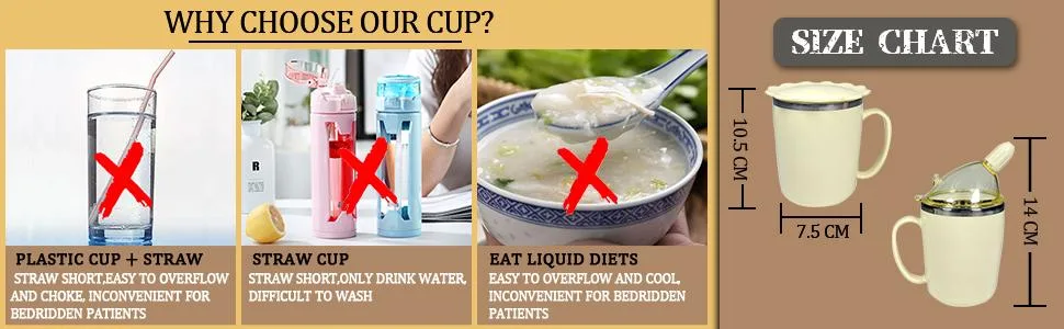 KIKIGOAL Convalescent Feeding Cup Drinking Cup with Straw for Disabled Patient Maternity Drink Water Porridge Soup Drinking Aids Wh - Drinking Cup with Straw for Disabled Patient Maternity
