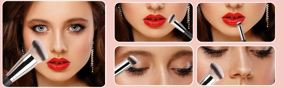3 Pcs Makeup Brushes Foundation Brush Face Brush Concealer Brushs Make Up Brushes Kit Flawless for Blending Liquid Cream and Powder Buffing Stippling - product information 5