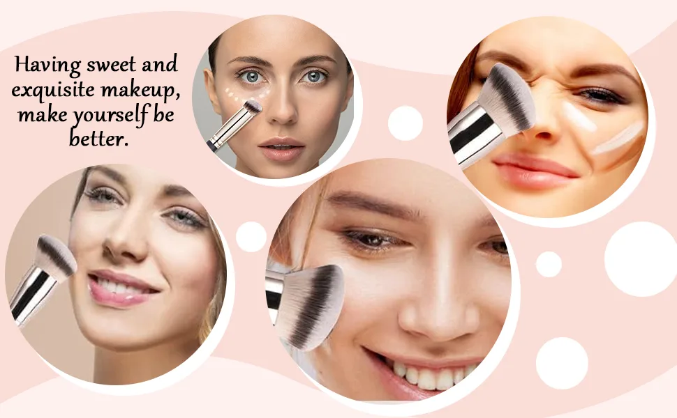 3 Pcs Makeup Brushes Foundation Brush Face Brush Concealer Brushs Make Up Brushes Kit Flawless for Blending Liquid Cream and Powder Buffing Stippling - product information 9