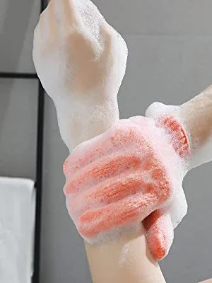 8 PCS ROTOPATA Deep Exfoliating Bath Gloves Mitt with Hanging Loop for Shower Spa Body Scrubs Dead Skin Cell Remover Bathing Accessories (8) - Exfoliating Gloves