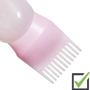 2PCS Hair Oil Applicator Bottle Root Comb Applicator Bottle Hair Dye Brush Bottle Squeeze Root Bottle for Hair with Graduated Scale (Pink) - hair dye bottle