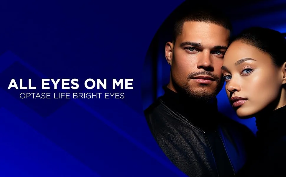 Optase Life Bright Eyes - Brightening Eye Drops for Irritated Red and Tired Eyes - Optase Life Bright Eyes featuring male and female model