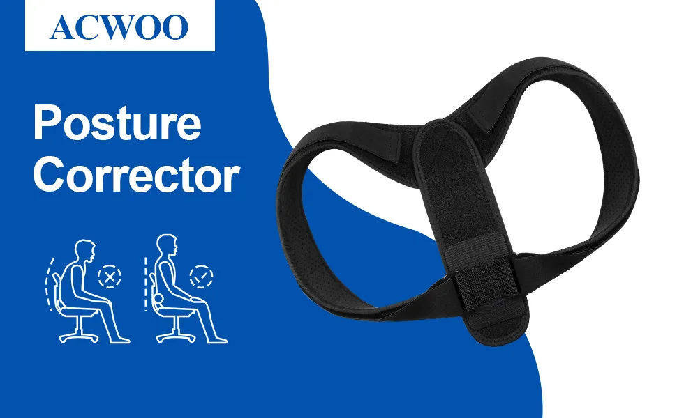 ACWOO Posture Corrector for Men & Women Adjustable & Breathable Upper Back Brace Adjustable Back Straightener Support for Neck Shoulders & Back Pain Relief Hunchback Correction - Posture Corrector