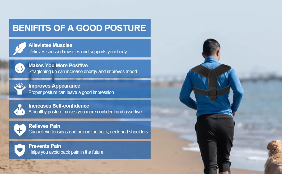 ACWOO Posture Corrector for Men & Women Adjustable & Breathable Upper Back Brace Adjustable Back Straightener Support for Neck Shoulders & Back Pain Relief Hunchback Correction - Posture Corrector