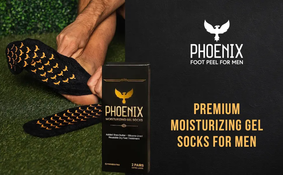 Moisturizing Gel Socks for Men and - Extra Large - 2 Pairs - with Shea Butter - Paraben Free - Reuseable Moisturizing Socks - Phoenix Foot Peel  - product information 1