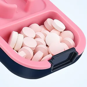 Opret Pill Cutter Pill Splitter with Blade for Small Pills Large Pills Cut in Half Quarter for Tablet Vitamin Medicine Blue - Medicine cutter pill box two in one One box for multiple uses, affordable and practical