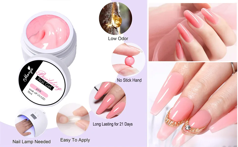 TEEROVA Solid Nail Extension Builder Gel Set 4 Colors Non-Sticky Hand Nail Extension Solid Builder Gel with Nail Tools Nail Art Hard Gel for Nails Sculpting Manicure 3D Modeling - healthy nail builder gel