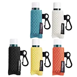 Lip Balm Holder Keychain Single 3pcs Clip on Chapstick Sleeves Holder Pouch Tight-Knit Elastic Lipstick Sleeve (Black/Blue/Beige) - detail 3