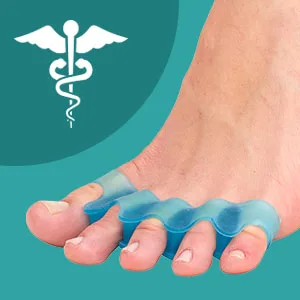 Toe Spacers(2 Pair) Gel Toe Separators to Correct Toes Bunion Corrector for Women Men Toe Spacer Hammer Toe Straightener Toe Stretcher Big Toe Separators (Blue) - toe separators