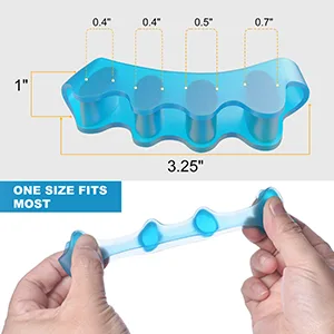 Toe Spacers(2 Pair) Gel Toe Separators to Correct Toes Bunion Corrector for Women Men Toe Spacer Hammer Toe Straightener Toe Stretcher Big Toe Separators (Blue) - Toe Spacers-2