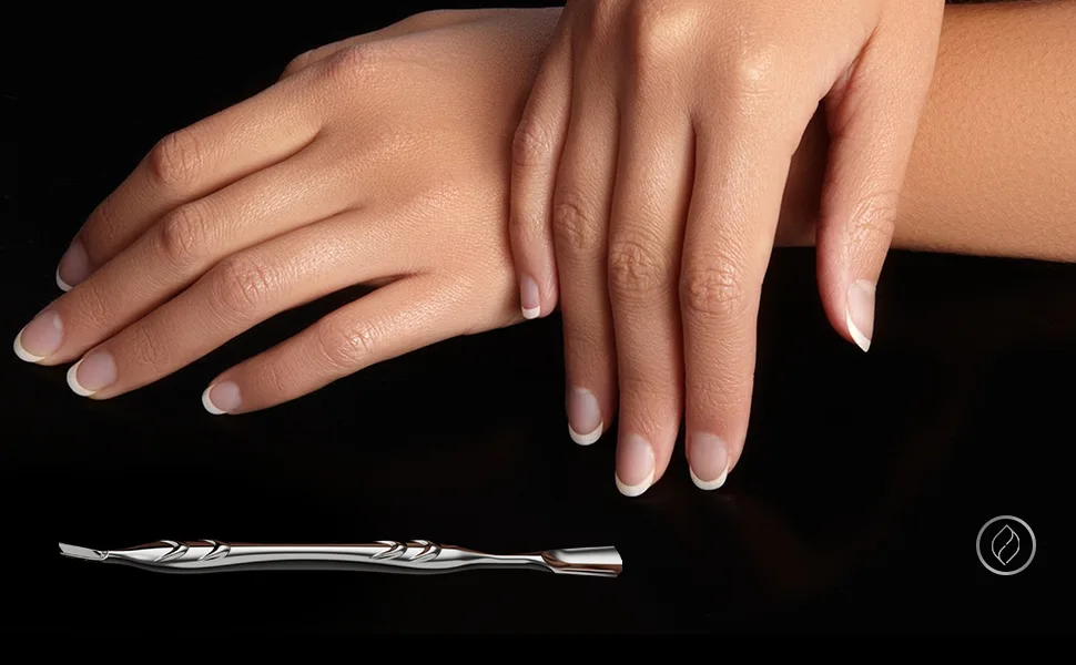 FERYES Cuticle Pusher with Fork 2-in-1 Cuticle Trimmer Nail Care Tool Stainless Steel Cuticle Remover Tool for Manicures and Pedicures - Silver - cuticle trimmers