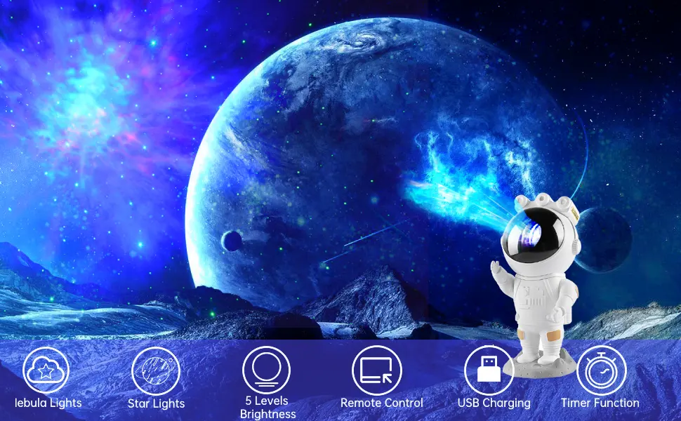 Galaxy Projector Astronaut Star Projector Starry Night Light with Nebula Timer and Remote Control Bedroom Decor Aesthetics and Ceiling Projector Christmas Birthday Gifts - Astronaut Light Projector
