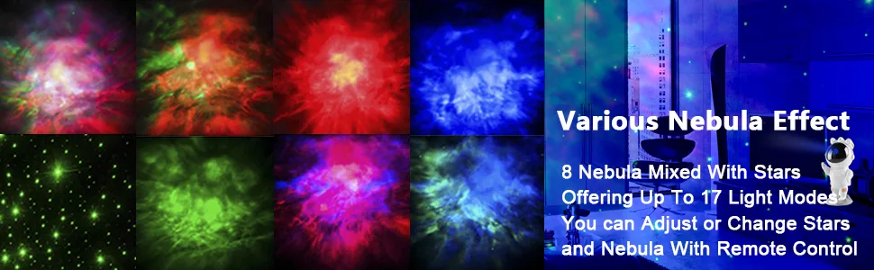 Galaxy Projector Astronaut Star Projector Starry Night Light with Nebula Timer and Remote Control Bedroom Decor Aesthetics and Ceiling Projector Christmas Birthday Gifts - Nebula Light Projector