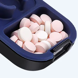 Opret Pill Cutter Pill Splitter with Blade for Small Pills Large Pills Cut in Half Quarter for Tablet Vitamin Medicine (Black) - Medicine cutter pill box two in one One box for multiple uses, affordable and practical