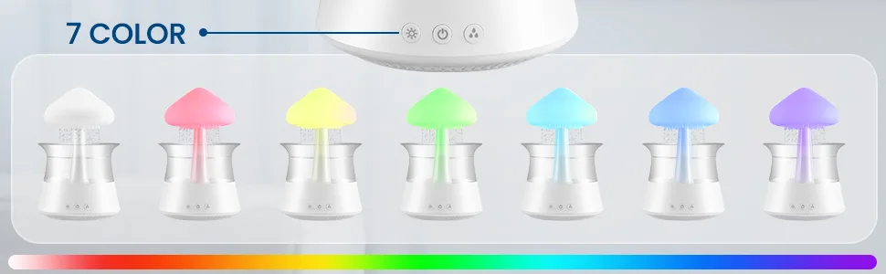 Rain Cloud Humidifier 3 in 1 Raincloud Humidifier/Essential Oil Diffuser/7 Colors Night Light Bedside Cute Raining Drop Sounds for Sleeping Aromatherapy Essential Oil Diffuser for Bedroom (White) - product information 2