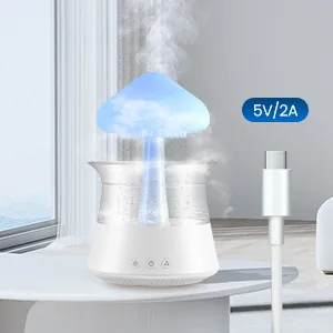 Rain Cloud Humidifier 3 in 1 Raincloud Humidifier/Essential Oil Diffuser/7 Colors Night Light Bedside Cute Raining Drop Sounds for Sleeping Aromatherapy Essential Oil Diffuser for Bedroom (White) - product information 6
