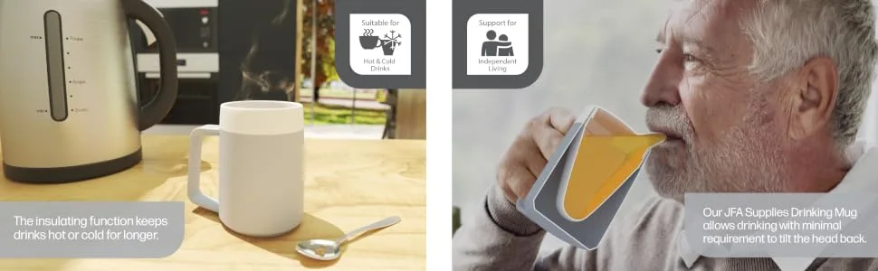 JFA Supplies 1 Handle 165ml Grey Adult Drinking Mug/Drinking Cup/Sippy Cup/Non Spill Cup - JFA-Adult drinking cup image -06
