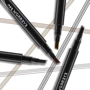 Boobeen Waterproof Eyebrow Pen-Micro Tip Eyebrow Pencil Liquid Eyebrow Fork Tip Pen Creates Natural 3D Eyebrow Hair Long Lasting Coffee Brown - product information 5