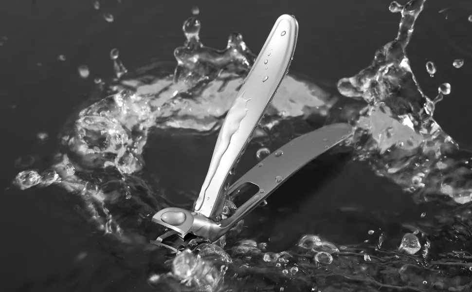 FERYES Angled Head Long Handled Toenail Clipper for Seniors - Large Wide Jaw Nail Clipper with Catcher for Thick Nails - Easier Trimming Ergonomic Design - Toenail Clippers