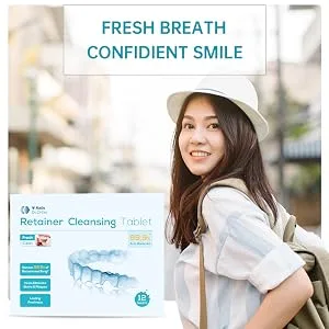 Y-Kelin Retainer Cleaner Retainer Cleansing Tablets Denture Cleaning Tablet Retainer Dentures Mouth Guard Cleaner 12 Tablets 12 tabs - product information 5