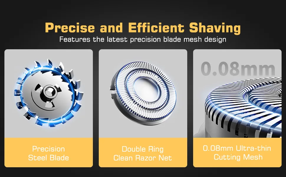 Qhot Head Shavers for Men 2023 Upgraded 6 in 1 Cordless Waterproof Head Electric Shaver for Bald Men (S5) - product information 3