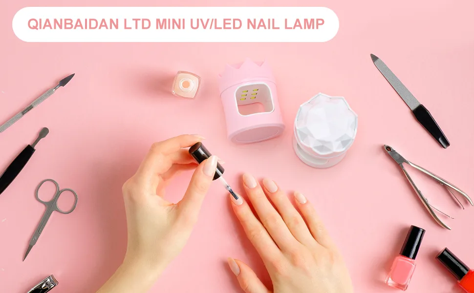 Mini High-Efficiency UV Nail Lamp - Quick Drying Dual Light Source Type-C Powered - Perfect for On-The-Go Nail Art(Purple+Green) - product information 1