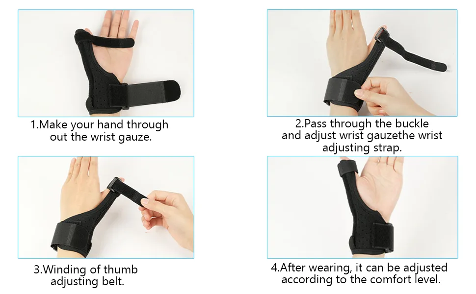 ACWOO Thumb Wrist Support Brace Reversible Thumb & Wrist Support with Two Metal Splint Thumb Spica Splint for Right & Left Hand Trigger Thumb Immobilizer for Arthritis Tendonitis Sprains - product information 4