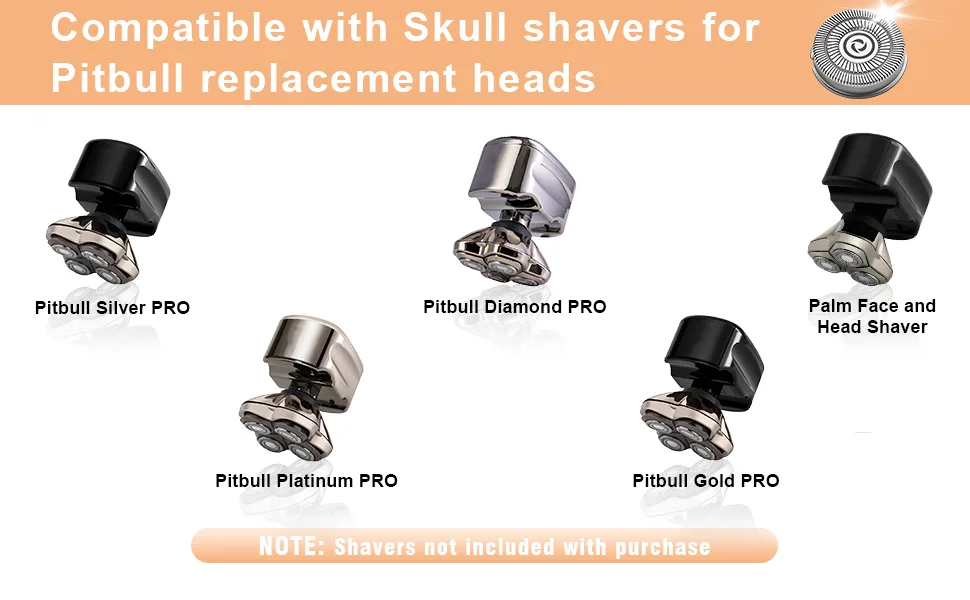 Shaver Replacement Heads for Skull Shaver Pitbull Gold Pro Shaver Fits Pitbull Platinum Pro Shaver Replacement Blade (4PCS) - product information 1