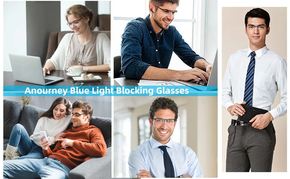 Xnourney Blue Light Blocking Glasses Lightweight Metal Half Frame Computer Reading/Gaming/TV/Phones Glasses Filter UV Ray/Computer Glare with Spring Hinge Eyeglasses(2PCS Black) - Great value 2 pack Metal Frame reading glasses, classic black suitable for any occasions.
