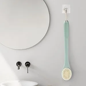 Back Scrubbers for Use in Shower Exfoliating Back Shower Brush Long Handle Shower Back Scrubber for Body Dark Green - Body Brush for Shower A+2