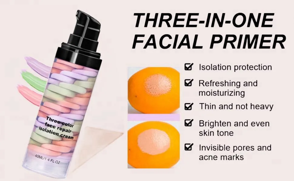One Step Colour Corrector Makeup Primer Isolation Cream Face Primer Pore Filler Colour Correcting Cream Face Primer Pore Minimizer Primer Foundation Base Oil-Control Make up Primer Base Matt Primer - best primer,make up glow primer,makeup primer for dry skin,makeup primer for mature skin,perfect