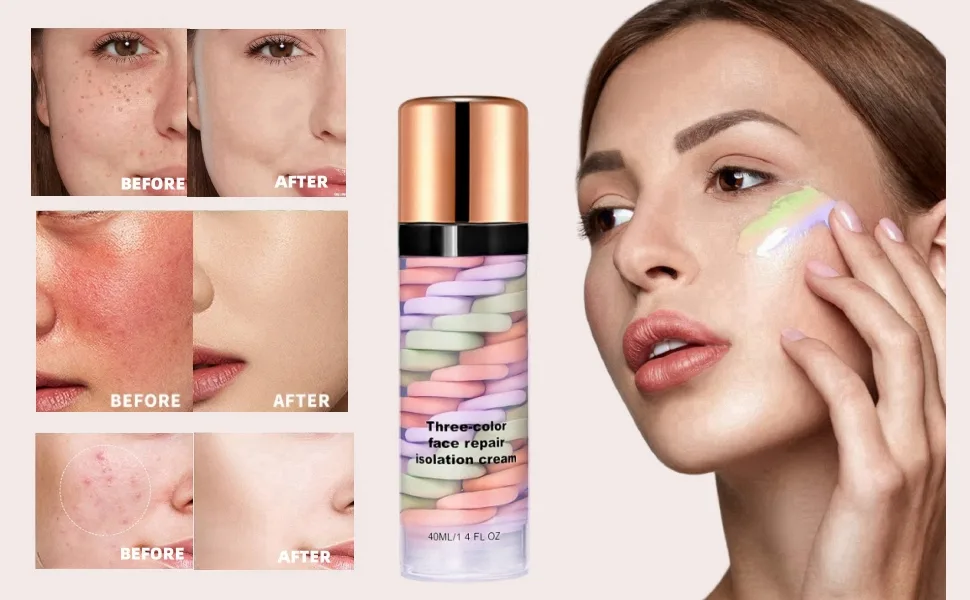 One Step Colour Corrector Makeup Primer Isolation Cream Face Primer Pore Filler Colour Correcting Cream Face Primer Pore Minimizer Primer Foundation Base Oil-Control Make up Primer Base Matt Primer - cheap primer,green corrector for redness,face primer,face make-up,make up primer,face primers,primer