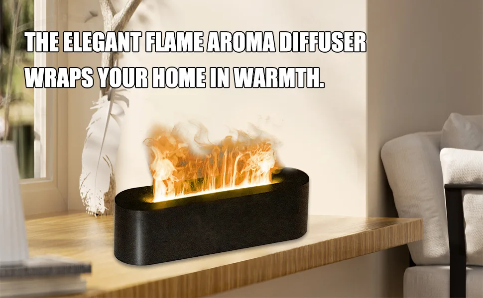 Flame Diffuser Upgrade 7 Colour Lights Essential Oil Diffuser Super Quiet Aromatherapy Diffuser Electric Aroma Diffuser Waterless Auto-Off for Home Office Room Black - flame diffuser