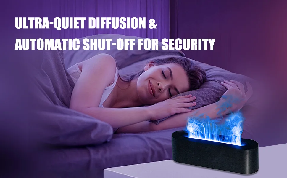 Flame Diffuser Upgrade 7 Colour Lights Essential Oil Diffuser Super Quiet Aromatherapy Diffuser Electric Aroma Diffuser Waterless Auto-Off for Home Office Room Black - flame diffuser