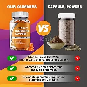 Quercetin & Bromelain | Immune Support Gummies | Powerful Antioxidant Respiratory & Joint Support | - quercetin