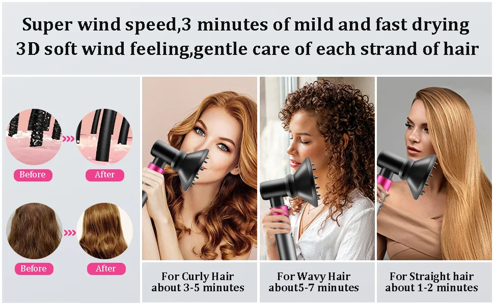 Diffuser and Adaptor Compatible with Dyson Airwrap Styler Attachments Airwrap Styler Converting Hairdryerr Combo Accessories Gifts for Women - Dyson Air Wrap accessories minimise damage to hair caused by constant blow-drying