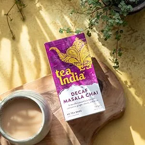 Tea India Decaf Masala Chai Biodegradable Teabags 4 x 40 (160 Teabags total) Rainforest Alliance Certified Chai Tea - decaf masala chai lifestyle