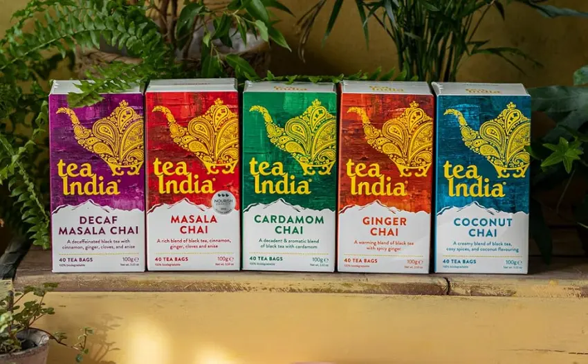 Tea India Decaf Masala Chai Biodegradable Teabags 4 x 40 (160 Teabags total) Rainforest Alliance Certified Chai Tea - tea india chai tea range