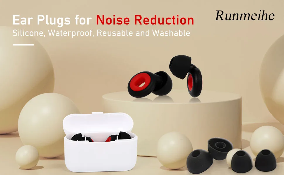 Ear Plugs Noise Cancelling Ear Plugs for Sleeping Swimming Studying Working Concert Ear Plugs with 3-Layer Noise Reduction (Pink) - ear plug